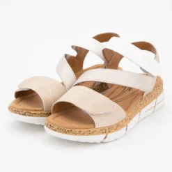 ROMIKA Sandales à scratch bi color semelle stylisée Femme BEIGE Discount