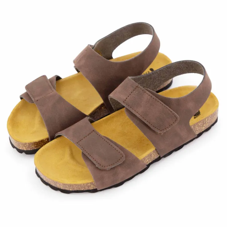 BIOSTOCK Sandales à scratch double bride Enfant MARRON Online