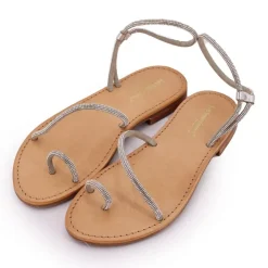 LES TROPEZIENNES PAR M.BELARBI Sandales à strass Hodaxa Femme ARGENT