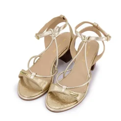 LES TROPEZIENNES PAR M.BELARBI Sandales à talons bride irisée Lilonbuc Femme BEIGE