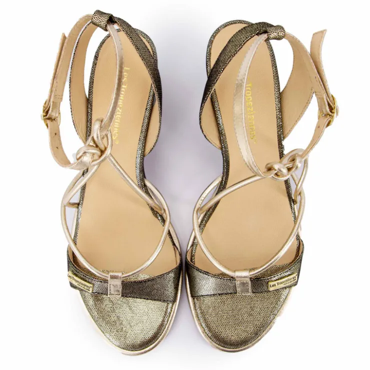 LES TROPEZIENNES PAR M.BELARBI Sandales à talons bride irisée Lilonbuc Femme OR Best