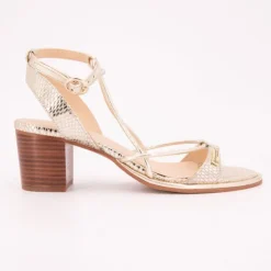 LES TROPEZIENNES PAR M.BELARBI Sandales à talons 6cm Lilon à motif serpent Femme OR Outlet