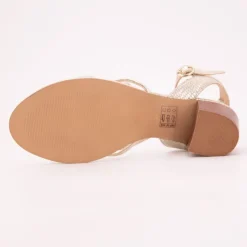 LES TROPEZIENNES PAR M.BELARBI Sandales à talons 6cm Lilon à motif serpent Femme OR Outlet