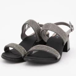 SCHOLL Sandales à talons es élysees à strass Femme NOIR