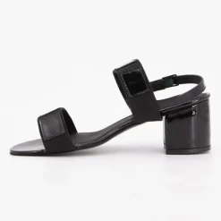 XAVIER DANAUD Sandales basses à talons épais brillant Femme NOIR Sale