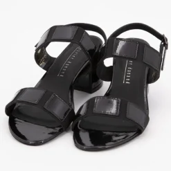 XAVIER DANAUD Sandales basses à talons épais brillant Femme NOIR Sale