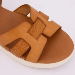 BIOSTOCK Sandales compensées à brides larges Femme MARRON CLAIR Clearance