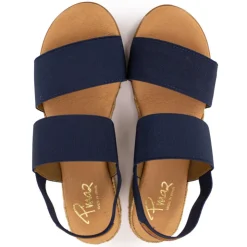 PINAZ Sandales compensées bleu marine semelle tressée Femme BLEU FONCE Sale