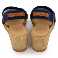 PINAZ Sandales compensées bleu marine semelle tressée Femme BLEU FONCE Sale