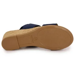 PINAZ Sandales compensées bleu marine semelle tressée Femme BLEU FONCE Sale