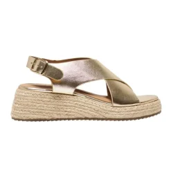 ONLY Sandales compensées espadrille Minerva brillante avec boucle Femme OR Best