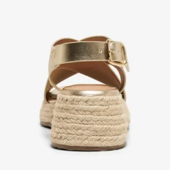 ONLY Sandales compensées espadrille Minerva brillante avec boucle Femme OR Best