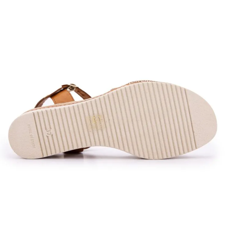 BIOSTOCK Sandales compensées à motif Femme MARRON Outlet