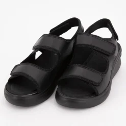 SCHOLL Sandales compensées es cuir giuly avec deux scratchs Femme NOIR Clearance