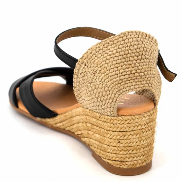 PINAZ Sandales Compensées Paloma Totem Femme NOIR Discount