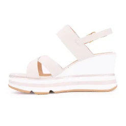 KEYS Sandales compensées plateforme à boucle avec bijou Femme BEIGE Online