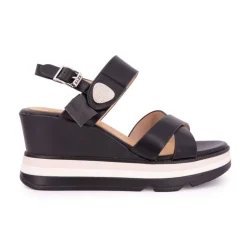 KEYS Sandales compensées plateforme à boucle avec bijou Femme NOIR Online