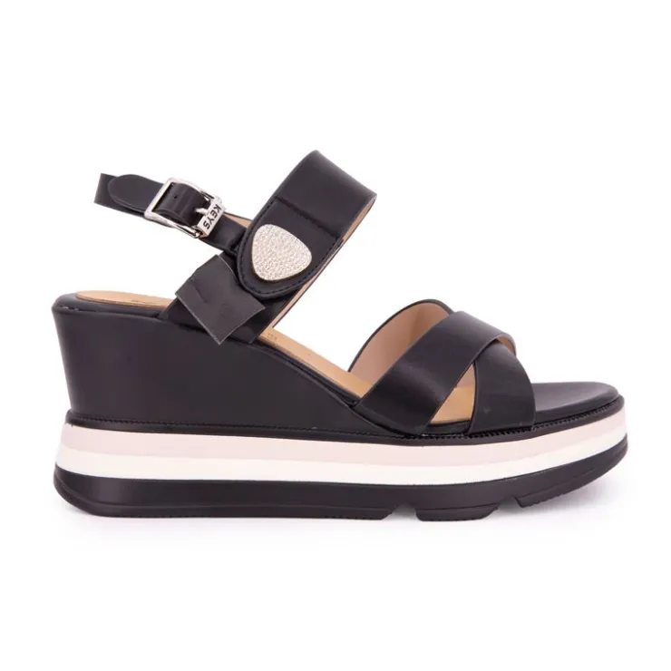 KEYS Sandales compensées plateforme à boucle avec bijou Femme NOIR Online