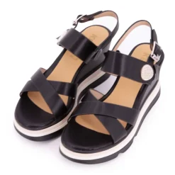 KEYS Sandales compensées plateforme à boucle avec bijou Femme NOIR Online