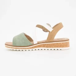 ROMIKA Sandales compensées sauge boucle dorée à scratch Femme VERT CLAIR Discount