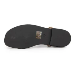 LES TROPEZIENNES PAR M.BELARBI Sandales Coralie à strass motif léopard Femme BEIGE Clearance