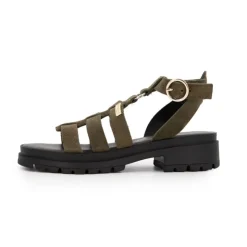 LES TROPEZIENNES PAR M.BELARBI Sandales cuir Tobosued Femme KAKI Sale