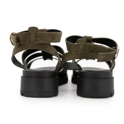 LES TROPEZIENNES PAR M.BELARBI Sandales cuir Tobosued Femme KAKI Sale