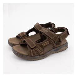 DOCKERS BY GERLI Sandales de marche cuir chocolat à scratch Homme MARRON FONCE Best