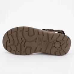 DOCKERS BY GERLI Sandales de marche cuir chocolat à scratch Homme MARRON FONCE Best