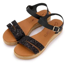 CARLA TORTOSA Sandales glitter avec bride à paillettes Femme NOIR Hot