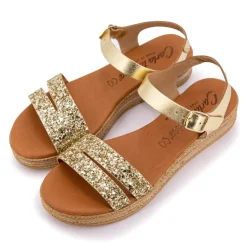 CARLA TORTOSA Sandales glitter avec bride à paillettes Femme OR Outlet