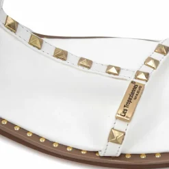 LES TROPEZIENNES PAR M.BELARBI Sandales hautes cuir léger clouté Coralie Femme BLANC Best