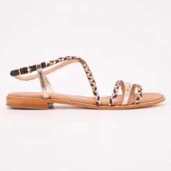 LES TROPEZIENNES PAR M.BELARBI Sandales Homage lanières à tresses gold Femme OR Best