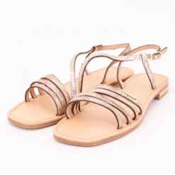 LES TROPEZIENNES PAR M.BELARBI Sandales Hudel or motif peau de serpent Femme BEIGE Best