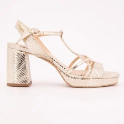 LES TROPEZIENNES PAR M.BELARBI Sandales limona motif serpent Femme OR Clearance