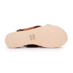 CARLA TORTOSA Sandales croisées tressées cuir Femme MARRON Outlet