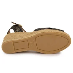 PINAZ Sandales mordorées es double bride compensées Femme NOIR Online