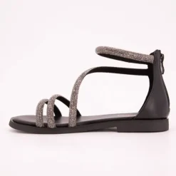 LES TROPEZIENNES PAR M.BELARBI Sandales es à strass Costa Femme NOIR Discount