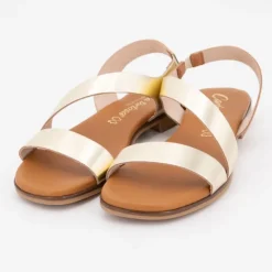 CARLA TORTOSA Sandales plate vaq. bout rond Femme OR Sale