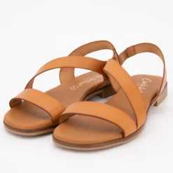 CARLA TORTOSA Sandales plate vaq. bout rond Femme MARRON Sale