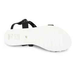 MARIAMARE Sandales plates à brides cloutées semelle crantée Femme NOIR Best