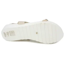 MARIAMARE Sandales plates à brides cloutées semelle crantée Femme BEIGE Hot