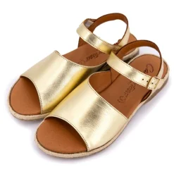 CARLA TORTOSA Sandales plates dées avec boucle Femme OR Hot