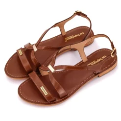 LES TROPEZIENNES PAR M.BELARBI Sandales plates Hamoon en cuir Femme MARRON CLAIR Hot