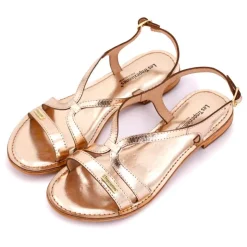 LES TROPEZIENNES PAR M.BELARBI Sandales plates Hamoon en cuir Femme OR New