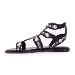 KEYS Sandales spartiates à clous avec boucles Femme NOIR Sale