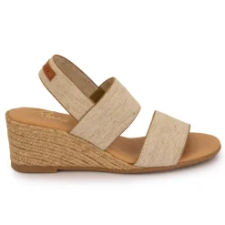 PINAZ Sandales tissu chiné compensées Femme BEIGE Best