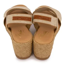 PINAZ Sandales tissu chiné compensées Femme BEIGE Best