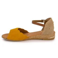 PINAZ Sandales tressés avec boucle cheville Femme JAUNE Clearance