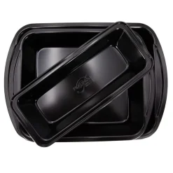 PLATINUM Set de 3 moules à gâteau métal anti adhésifs 3 tailles MARRON Hot